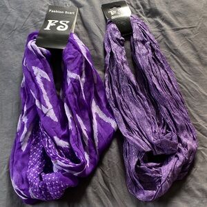 Purple Fashion Infinity Scarf Set